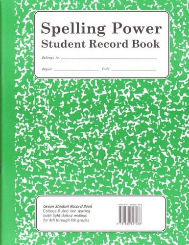 Spelling Power: Student Record Book, Green