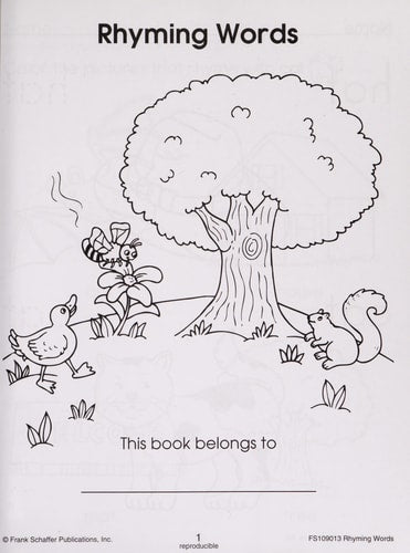 Rhyming Words Homework Helper, Grades PreK to 1