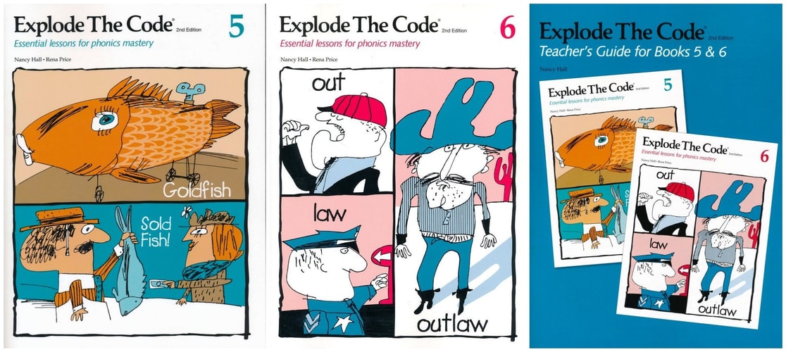 Explode the Code Book 5, Book 6, and Teacher's Guide for 5 & 6