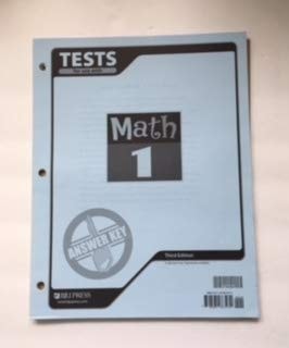 Math Tests Answer Key Grd 1 3rd Edition