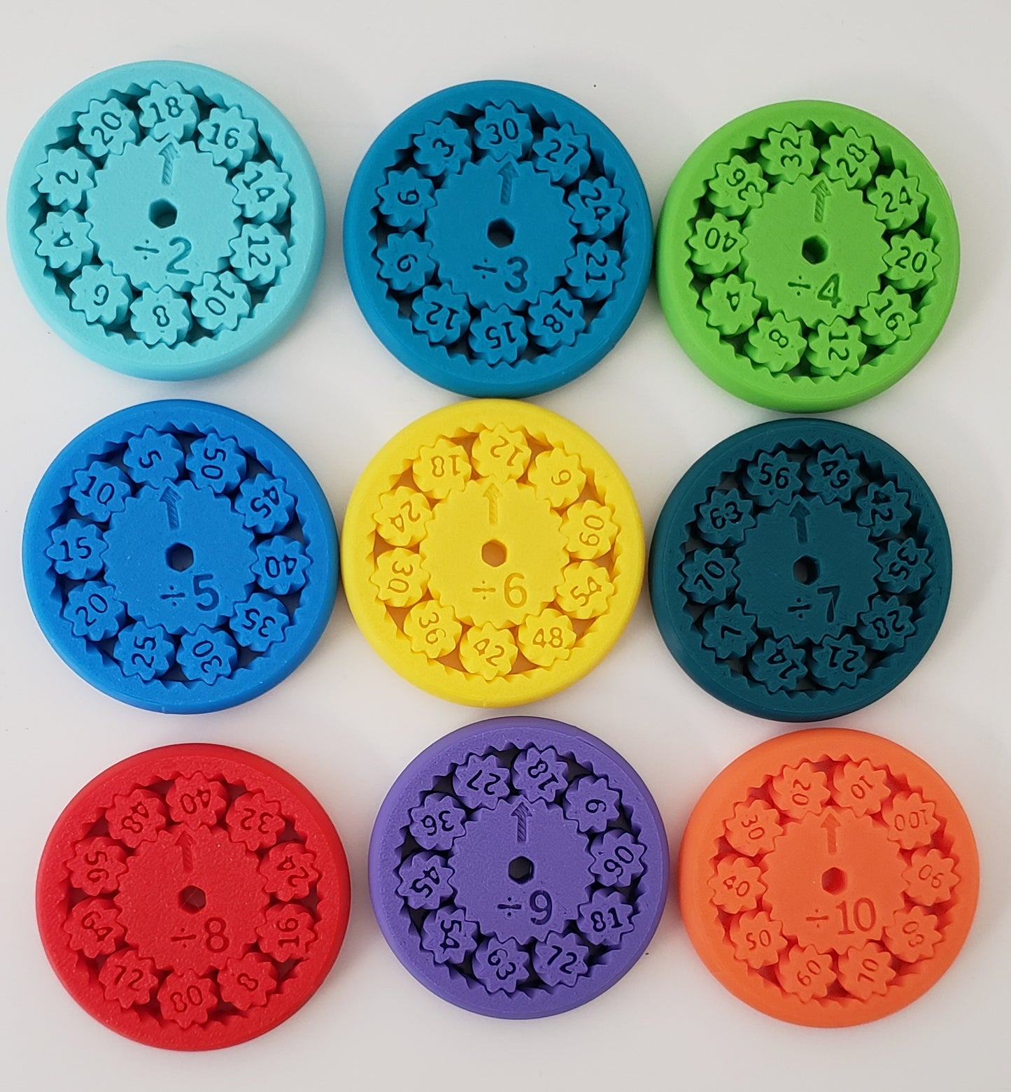 Multiplication & Division Fidget Spinners (Set of 9)