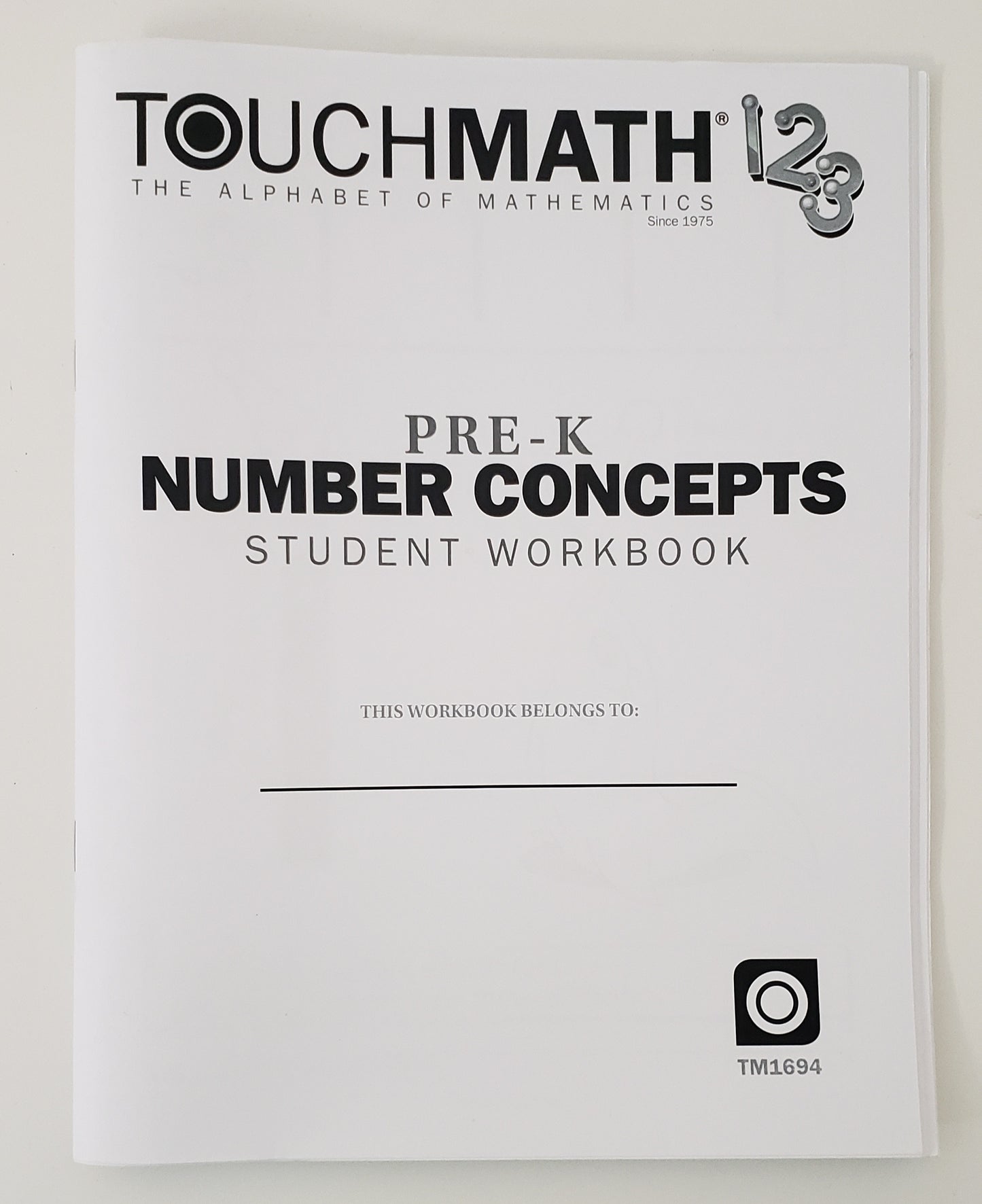 TouchMath Pre-K Number Concepts Student Workbook