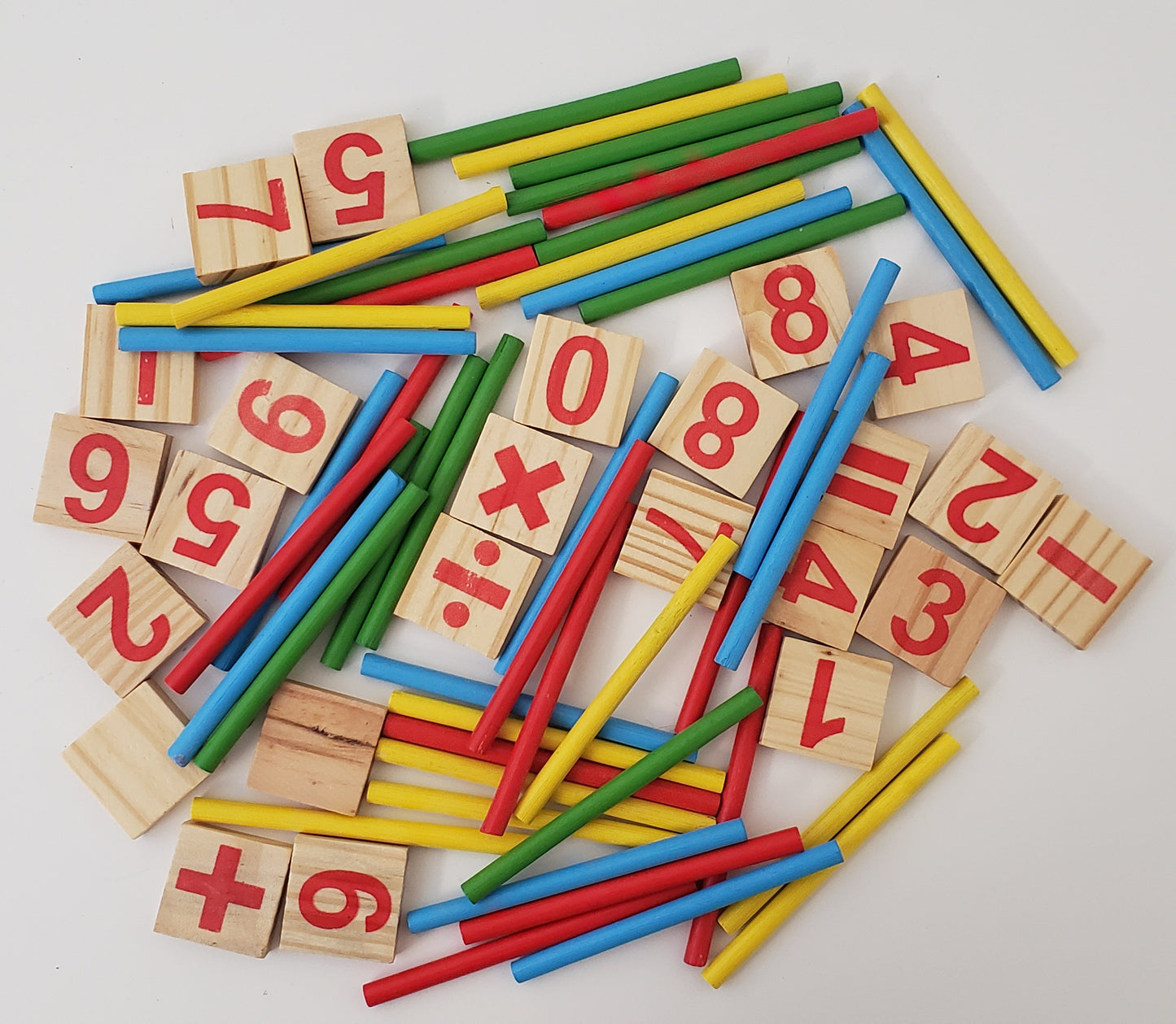 Wooden math learning set
