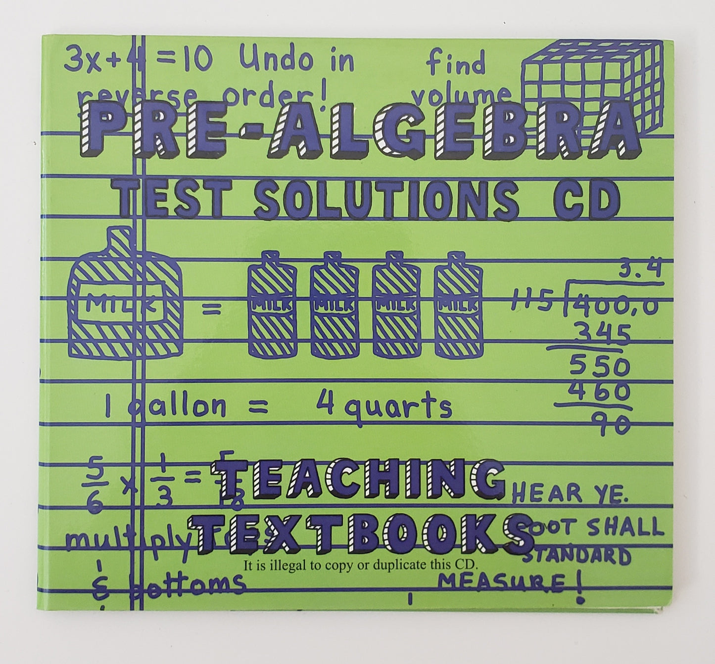 Pre-Algebra 1 Test Solutions CD