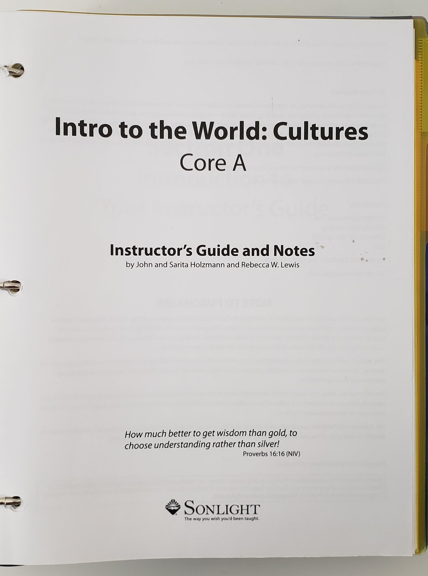 Core A Instructor's Guide with Language Arts 1