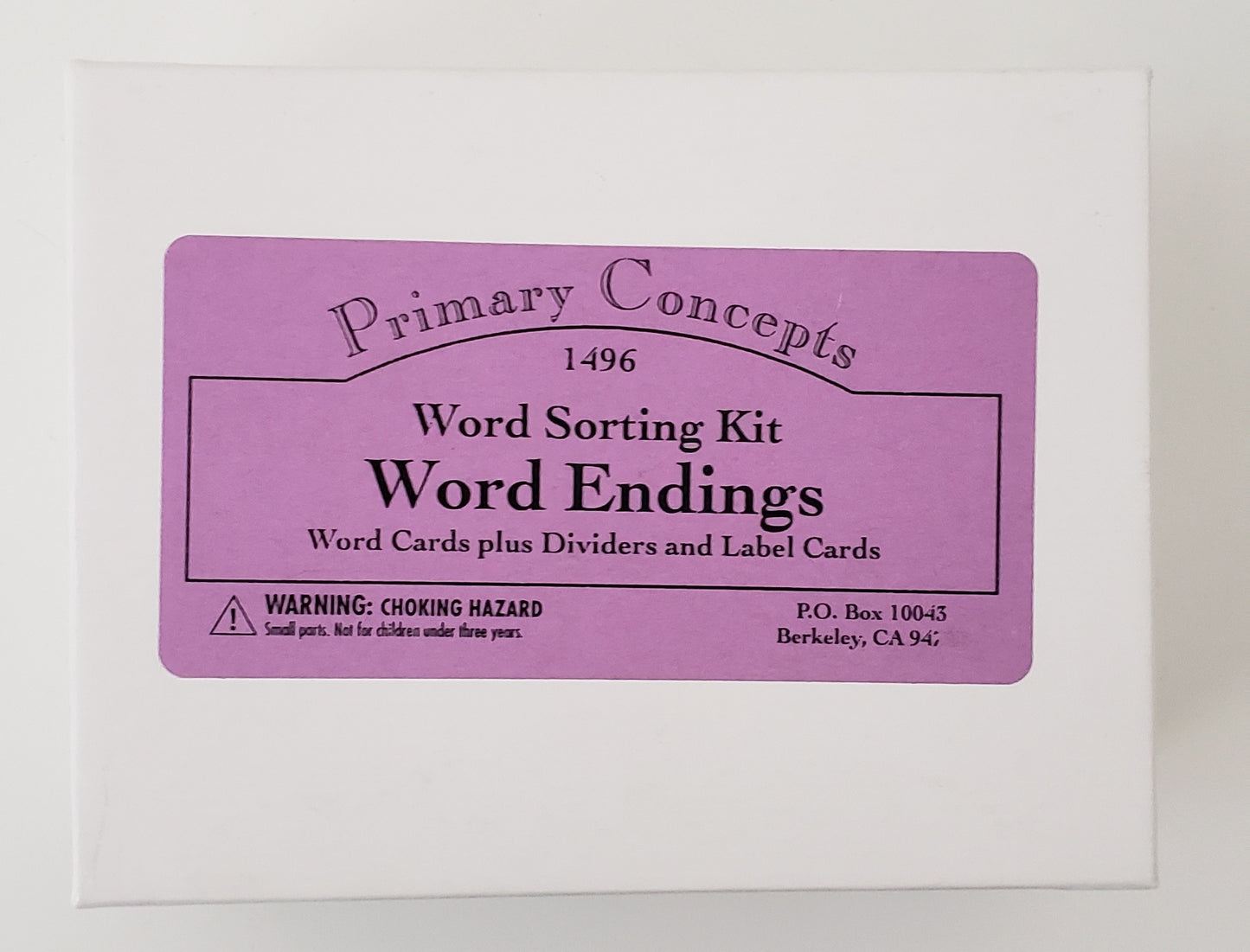 Primary Concepts Word Sorting Kit Word Endings