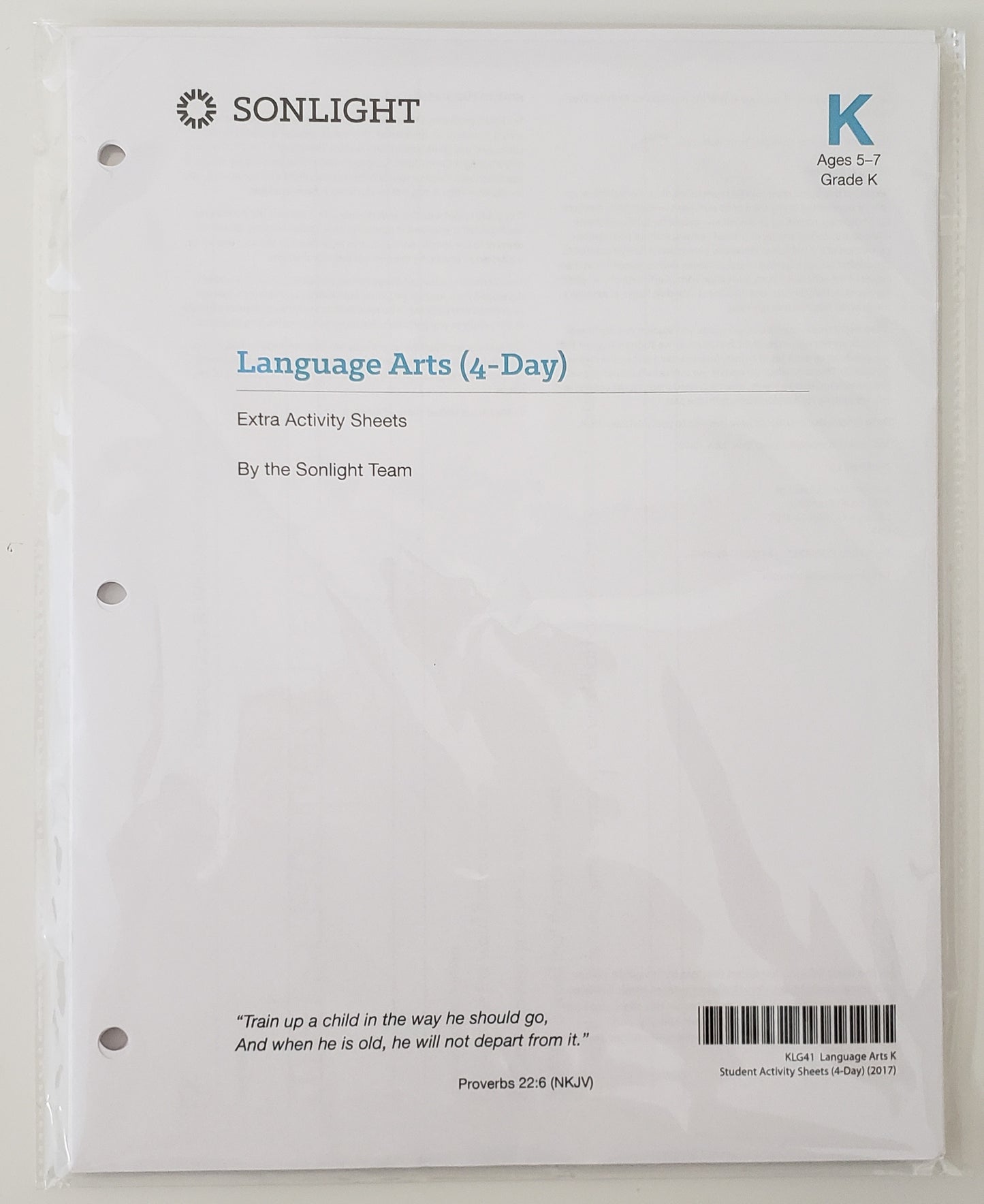 Language Arts K (4-Day) Extra Activity Sheets