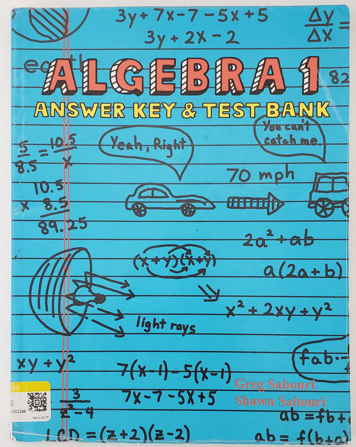 Algebra 1: Answer Key & Test Bank