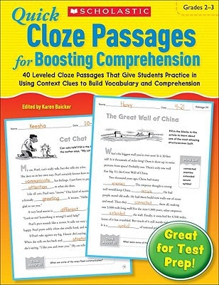 Quick Cloze Passages for Boosting Comprehension