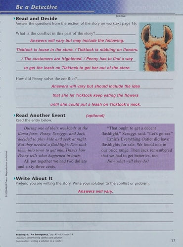 Reading 4 for Christian Schools, Worktext Answer Key: I Met You in a Story, 2nd Edition