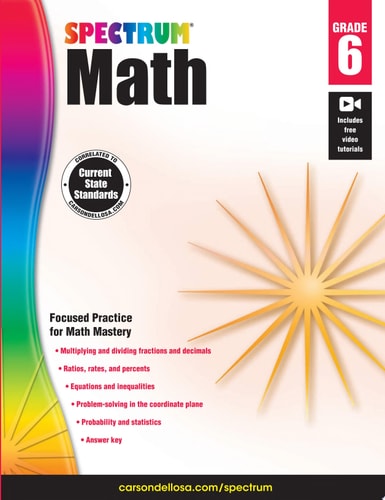 Spectrum 6th Grade Math Workbook,