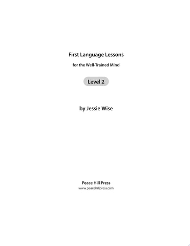 First Language Lessons Level 2