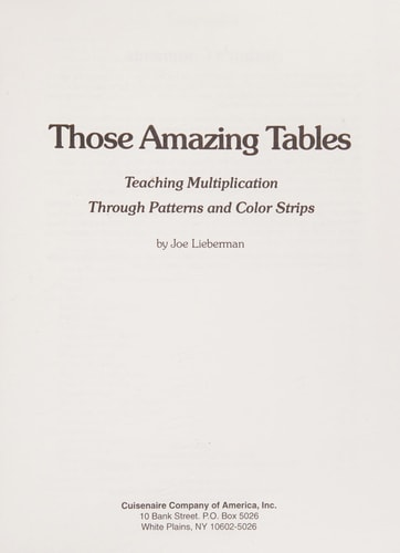 Those Amazing Tables