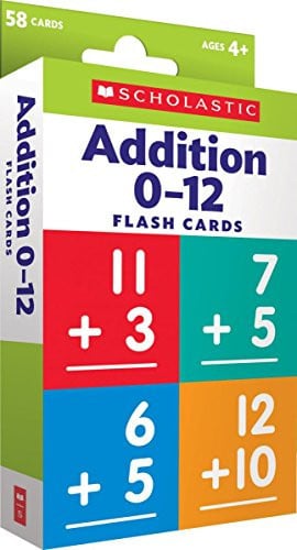 Addition 0-12 Flash Cards