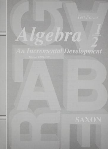Extra Tests Forms Algebra 1/2 3rd Edition