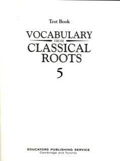 Vocabulary from Classical Roots Test Book Grd 5