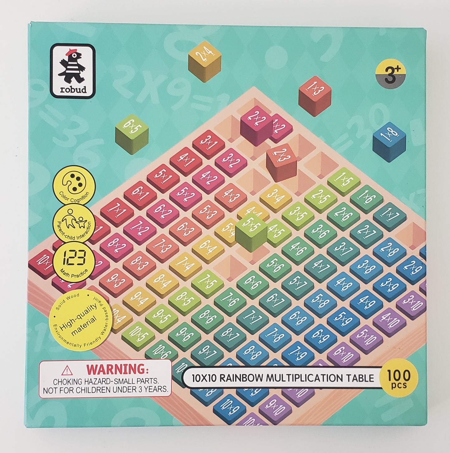 10 x 10 Rainbow Multiplication Table