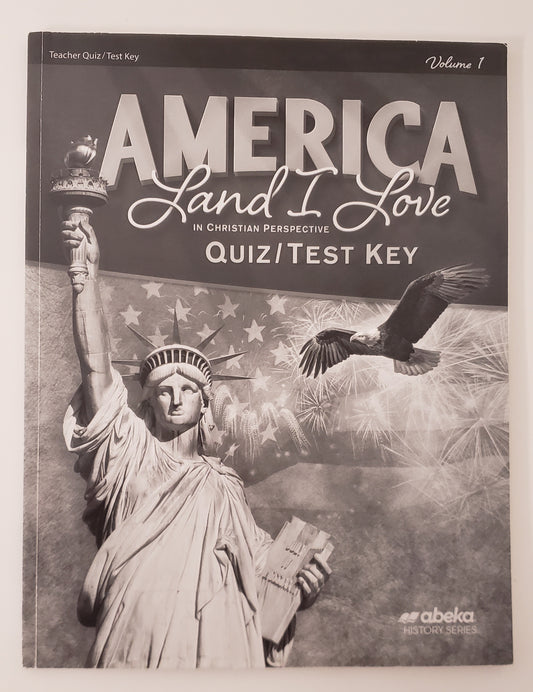 America Land I Love Quiz/Test Key Volume 1