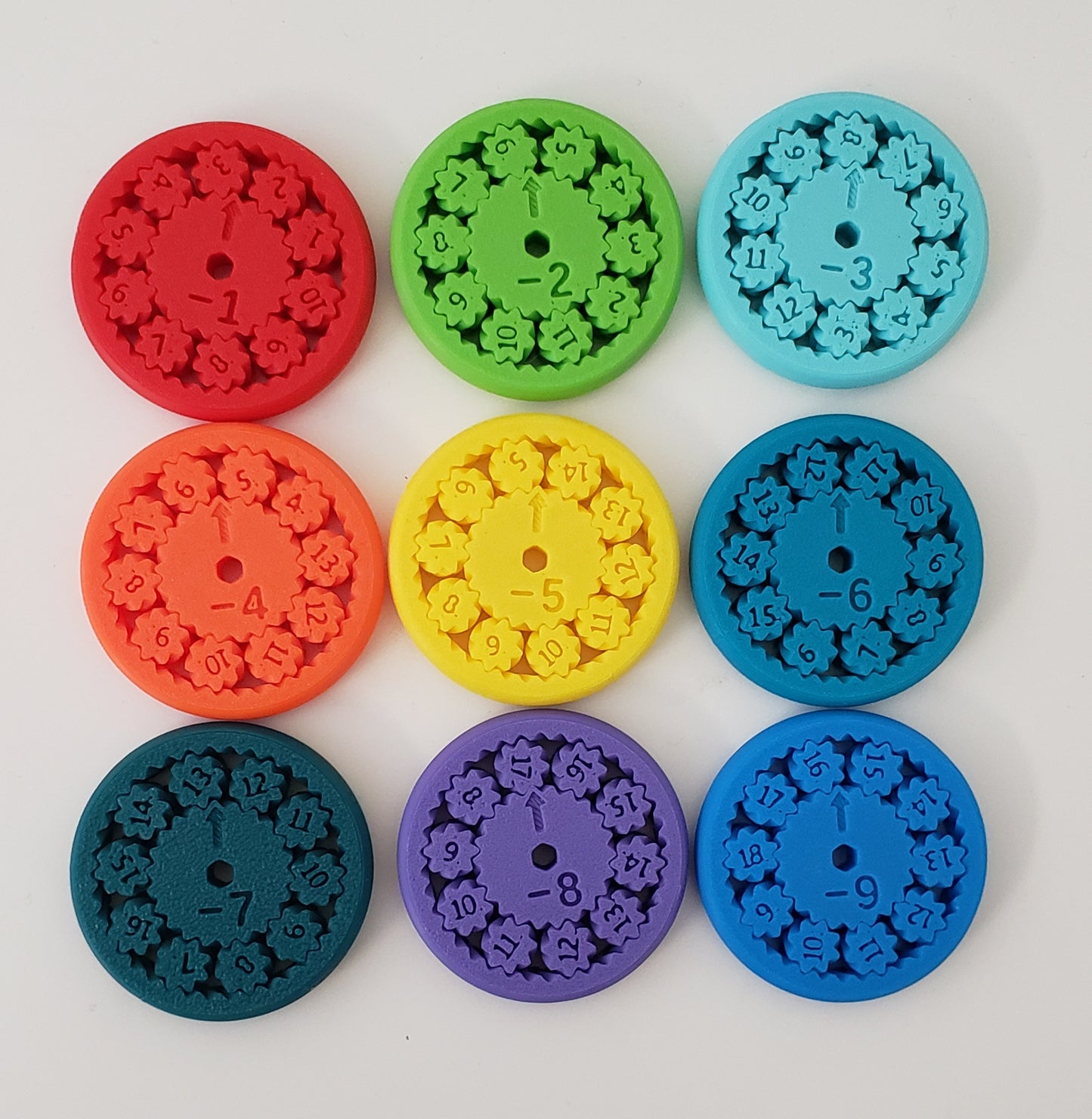 Addition & Subtraction Fidget Spinners (Set of 9)