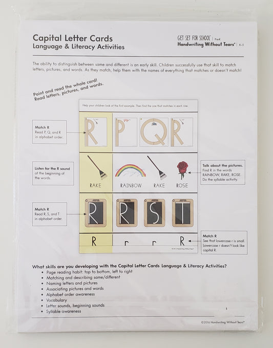 Handwriting without Tears Capital Letter Cards