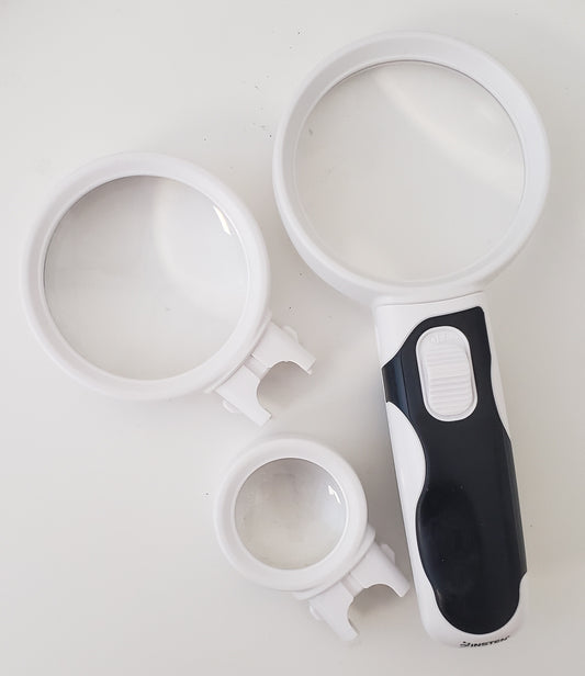 LED Magnifier with 3 interchangeable lenses