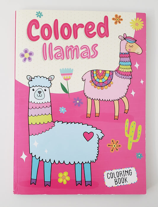 Colored Llamas Coloring Book