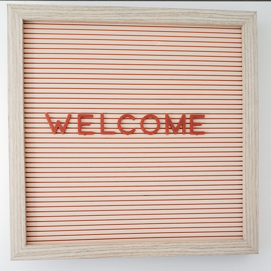 Pink Letterboard with red letters
