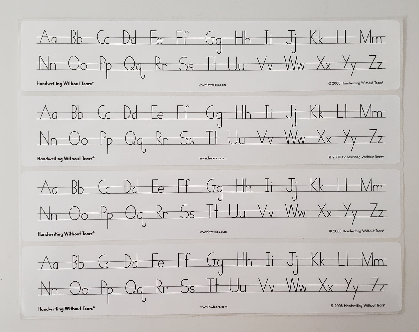 Alphabet desk strips stickers