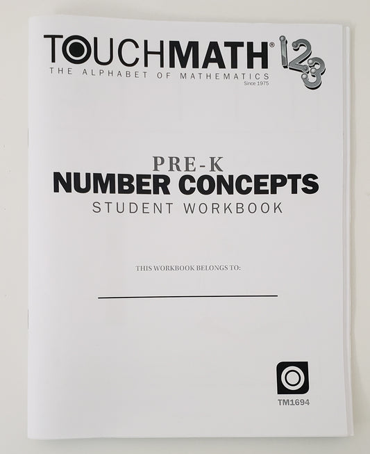 TouchMath Pre-K Number Concepts Student Workbook