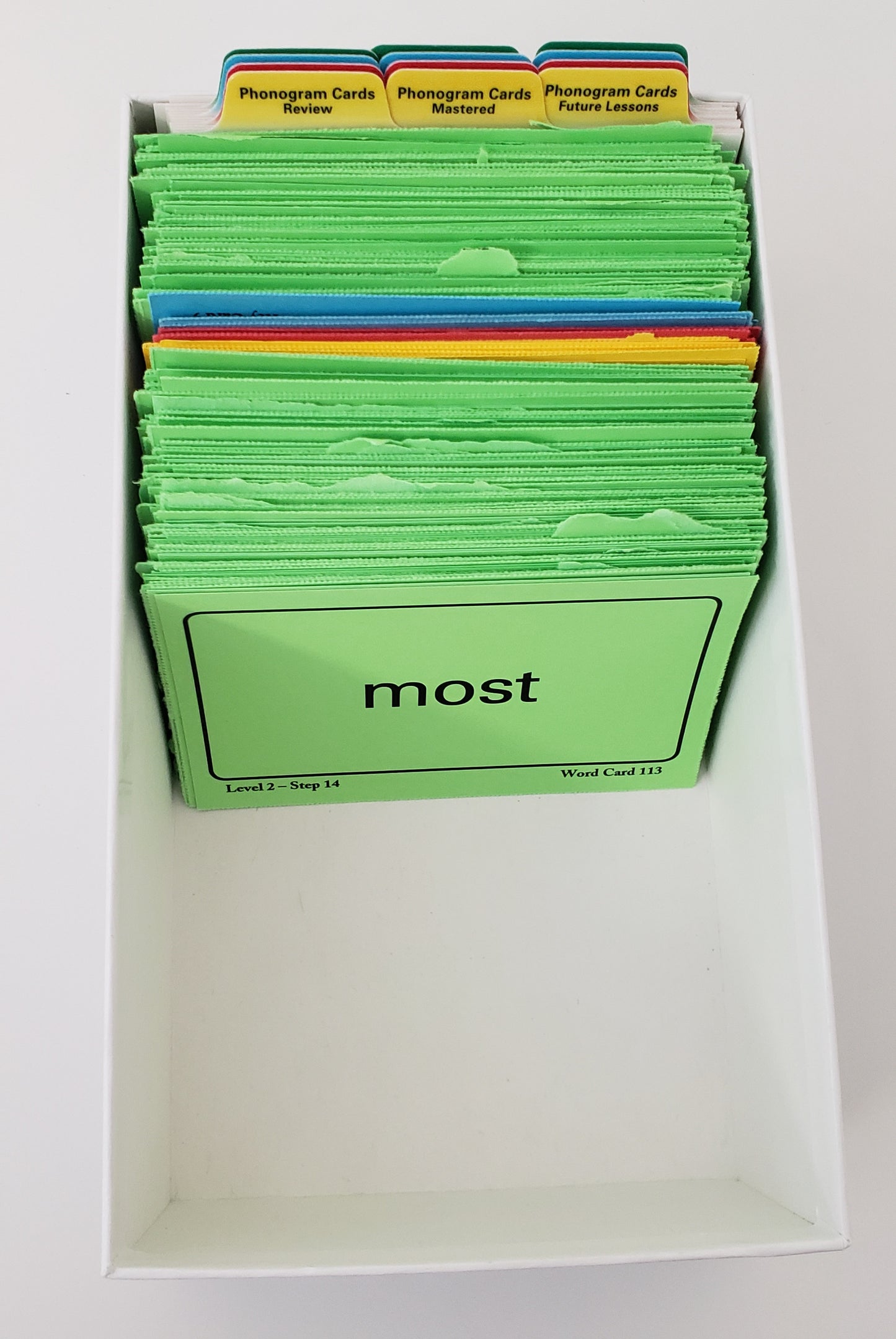 All About Spelling Level 2 Review Cards with box and dividers