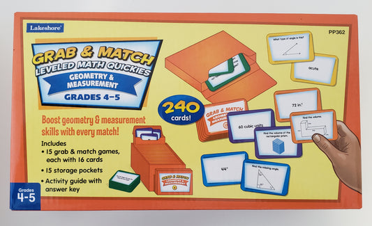 Grab & Match Leveled Math Quickies: Geometry & Measurement
