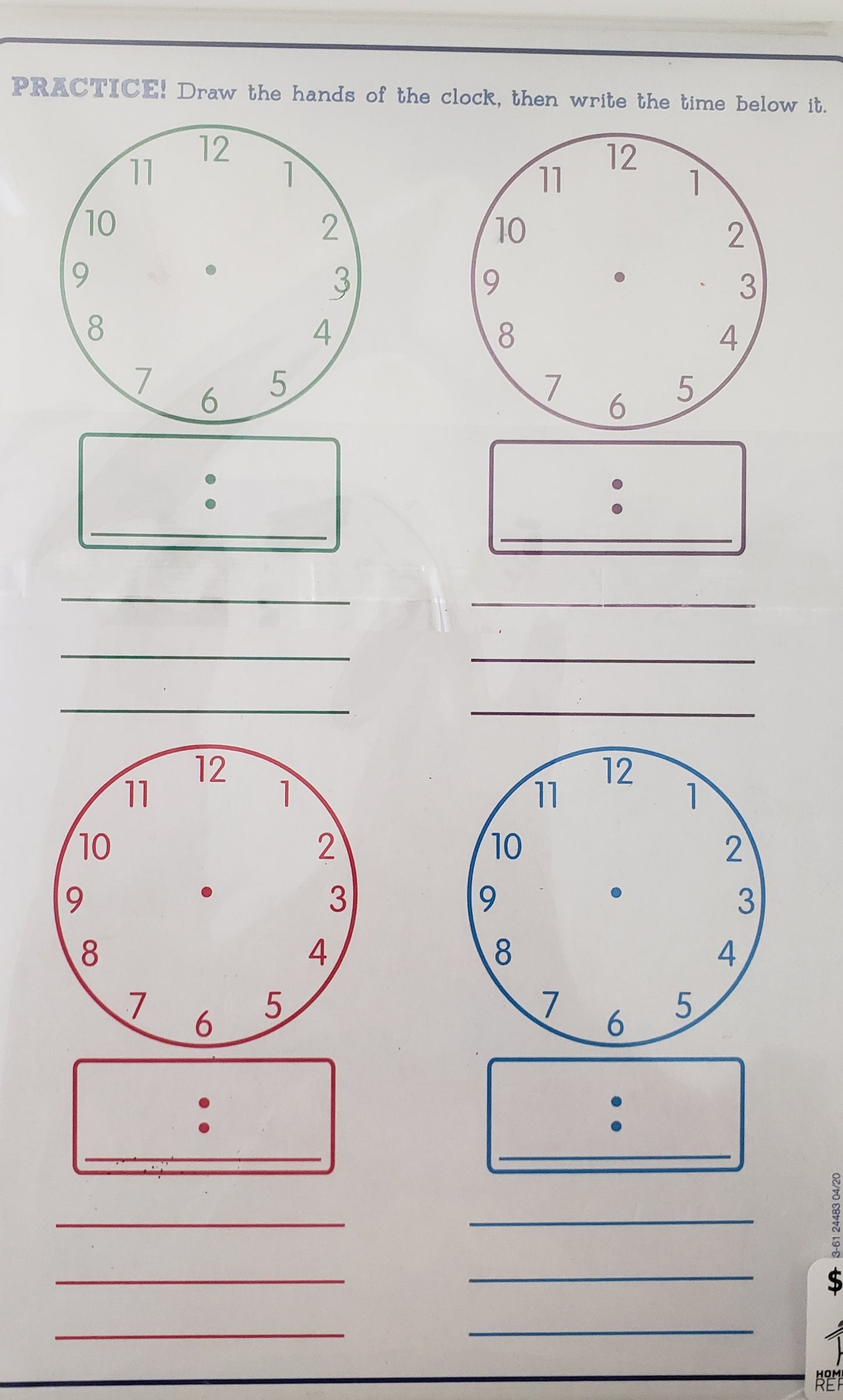 Math practice whiteboards