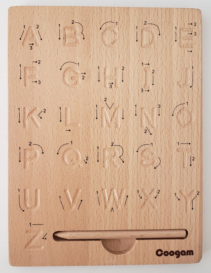 Wooden letter tracing board