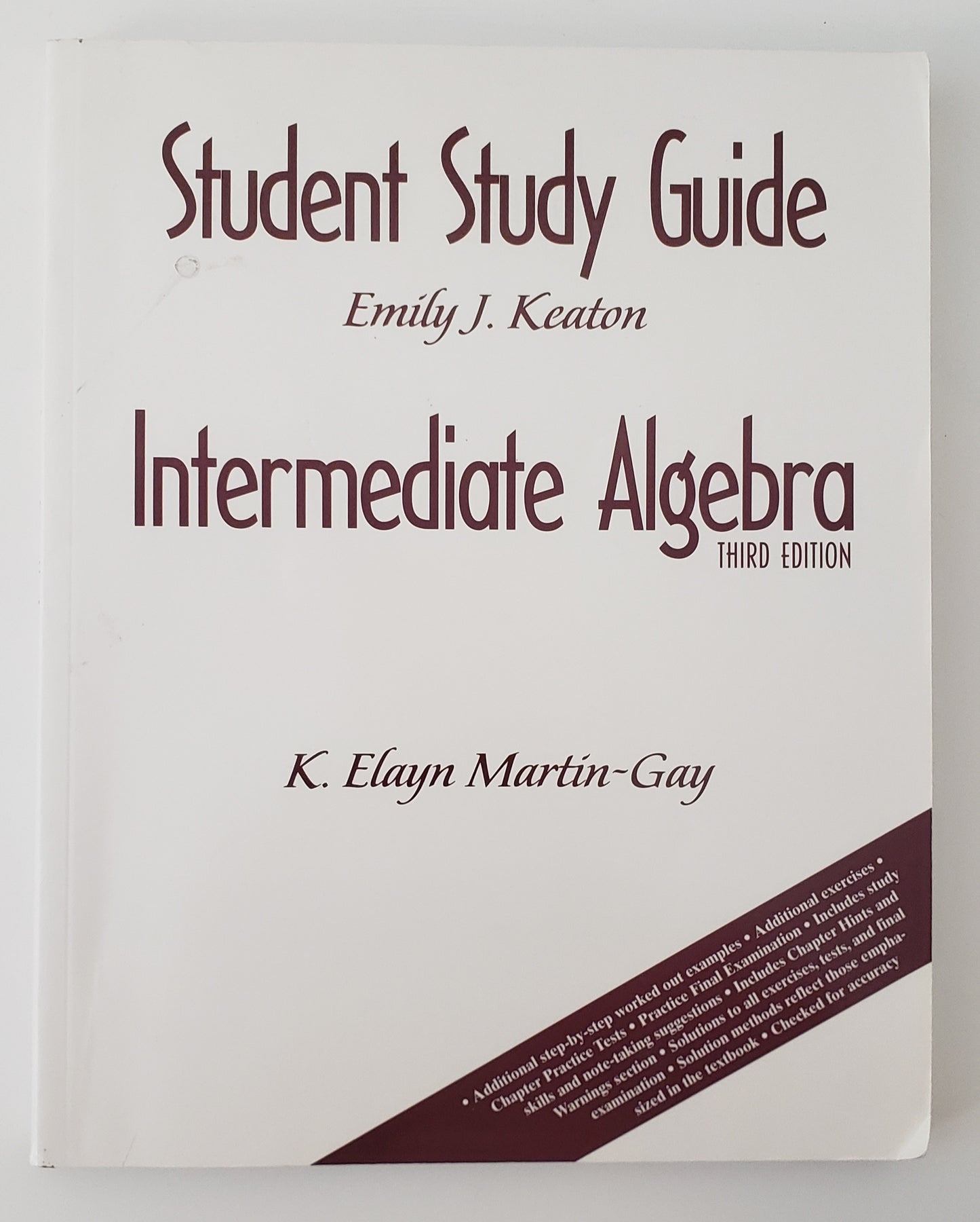 Intermediate Algebra: Student Study Guide