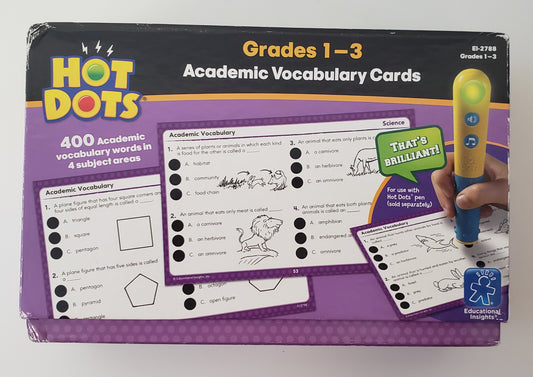 Hot Dots Academic Vocabulary Cards with reading pen