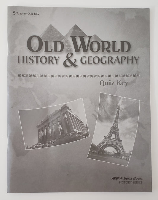 Old World History & Geography Quiz Key