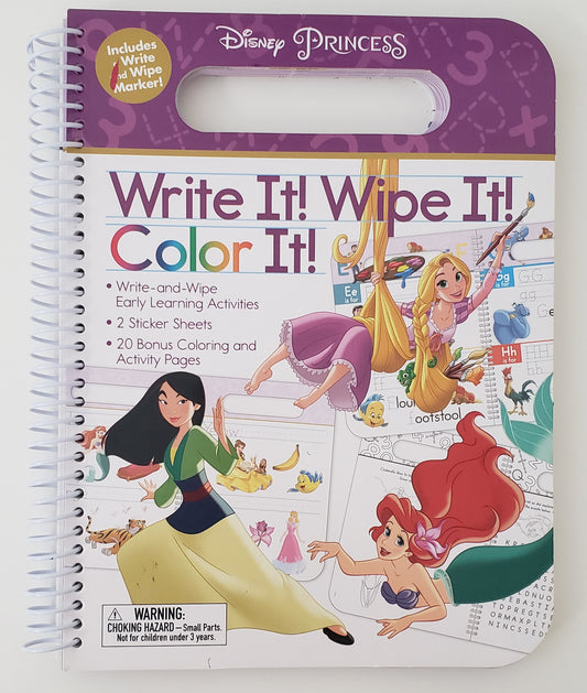 Disney Princess Write It! Wipe It! Color It!