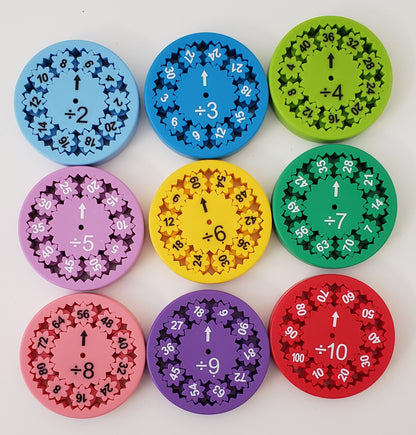 Multiplication & Division Fidget Spinners (Set of 9)