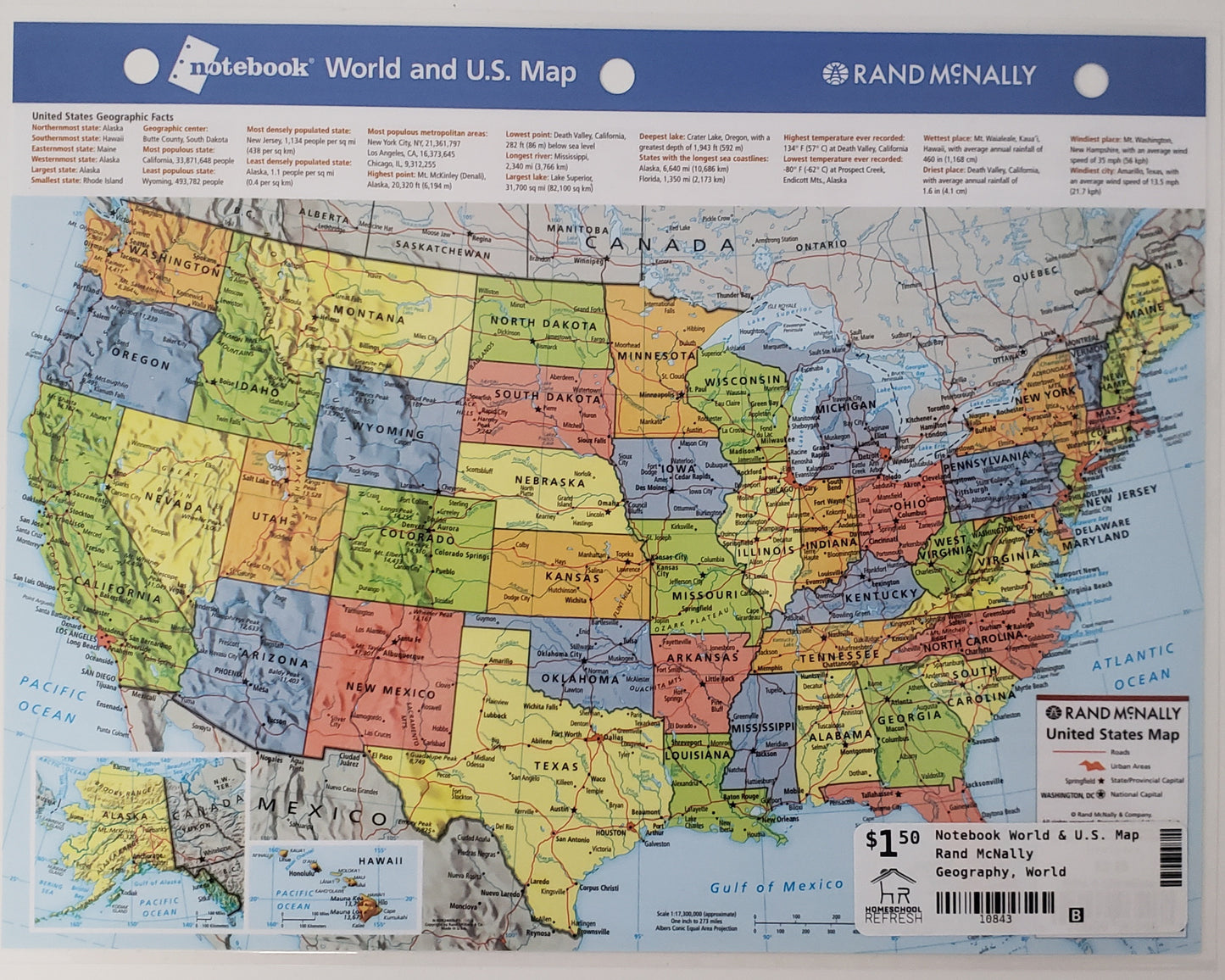 Notebook World & U.S. Map