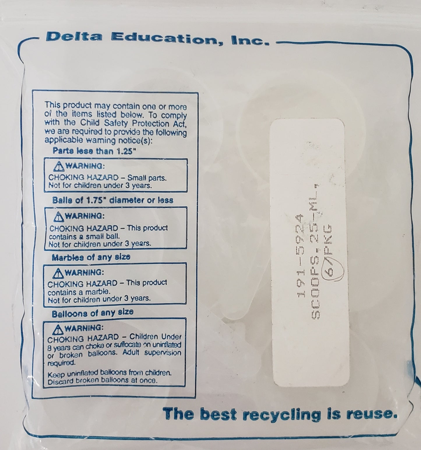 6 plastic measuring scoops
