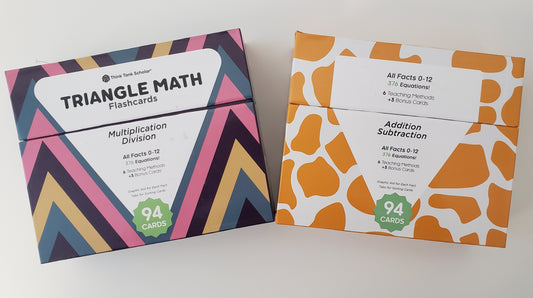 Triangle Flashcards Addition, Subtraction, Multiplication, Division Flash Cards