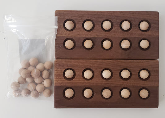 2 wooden ten frames with 40 wooden balls (Treasure from Jennifer)