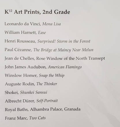 K12 Art Prints, 2nd Grade