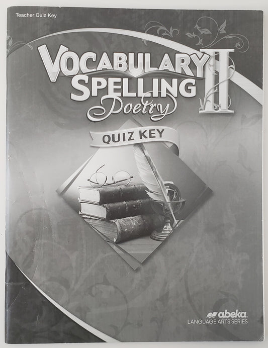 Vocabulary Spelling Poetry II Quiz Key
