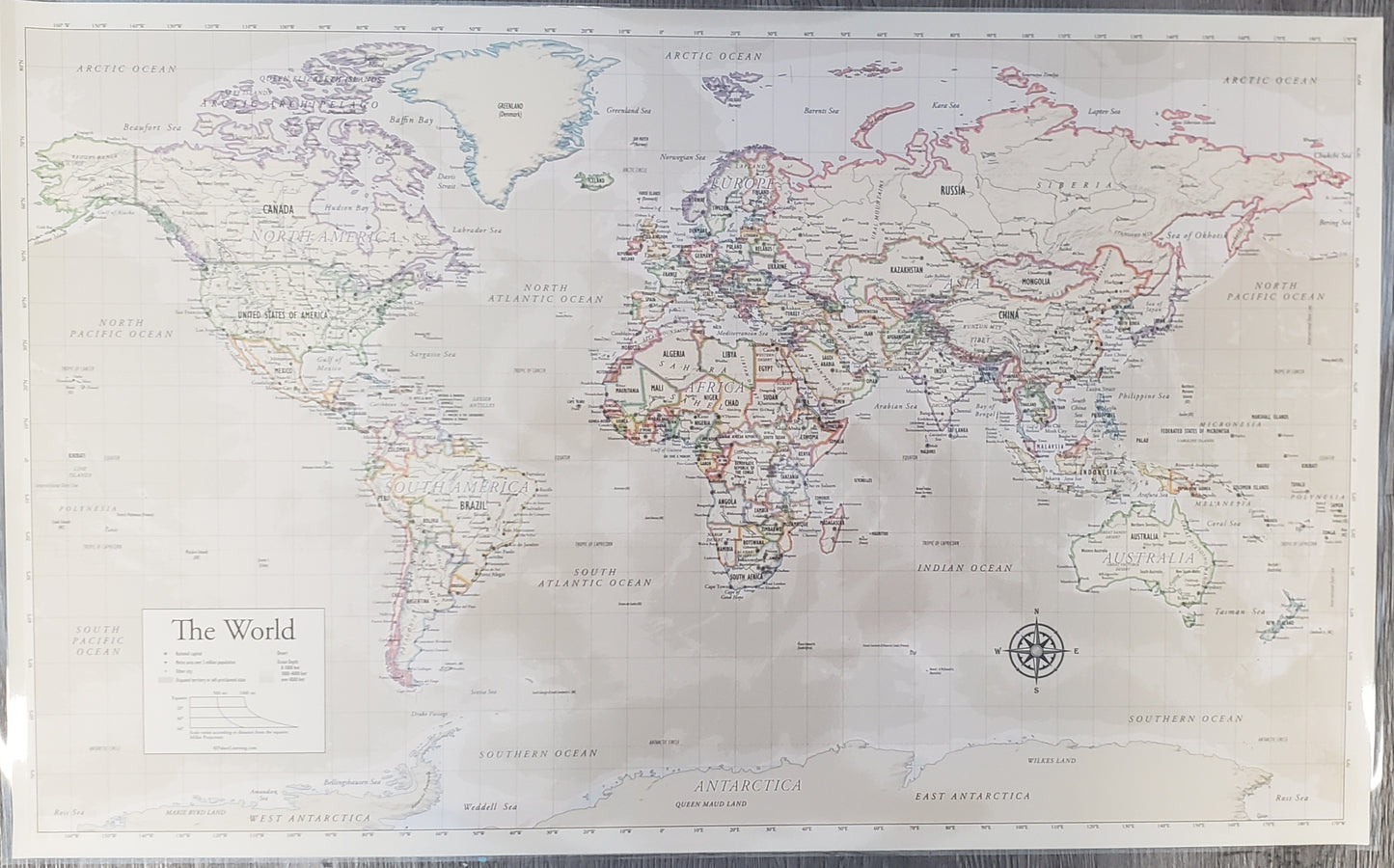 Laminated Double-sided World Map (18 x 29 in.)