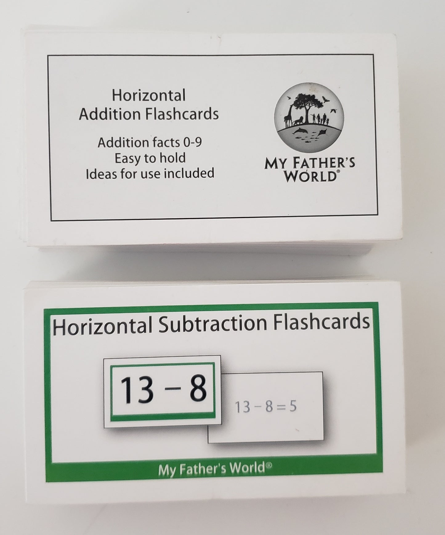 Horizontal Addition and Subtraction Flashcard Set