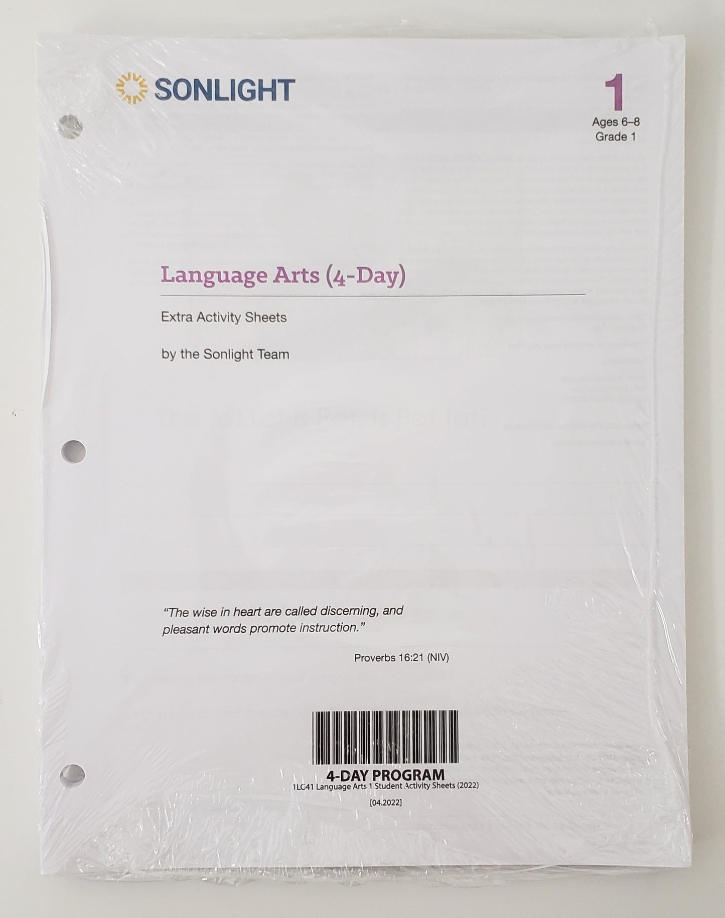 Language Arts 1 (4-Day) Extra Activity Sheets