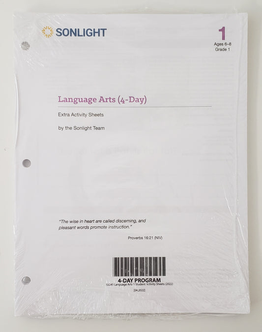 Language Arts 1 (4-Day) Extra Activity Sheets