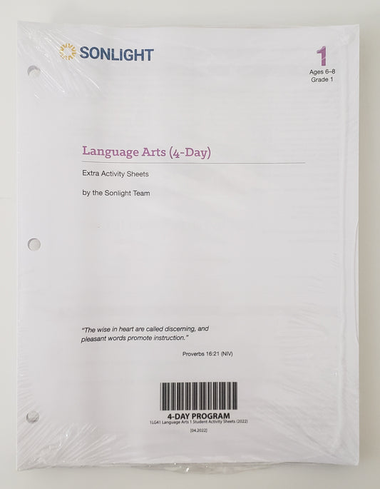 Language Arts 1 (4-Day) Extra Activity Sheets