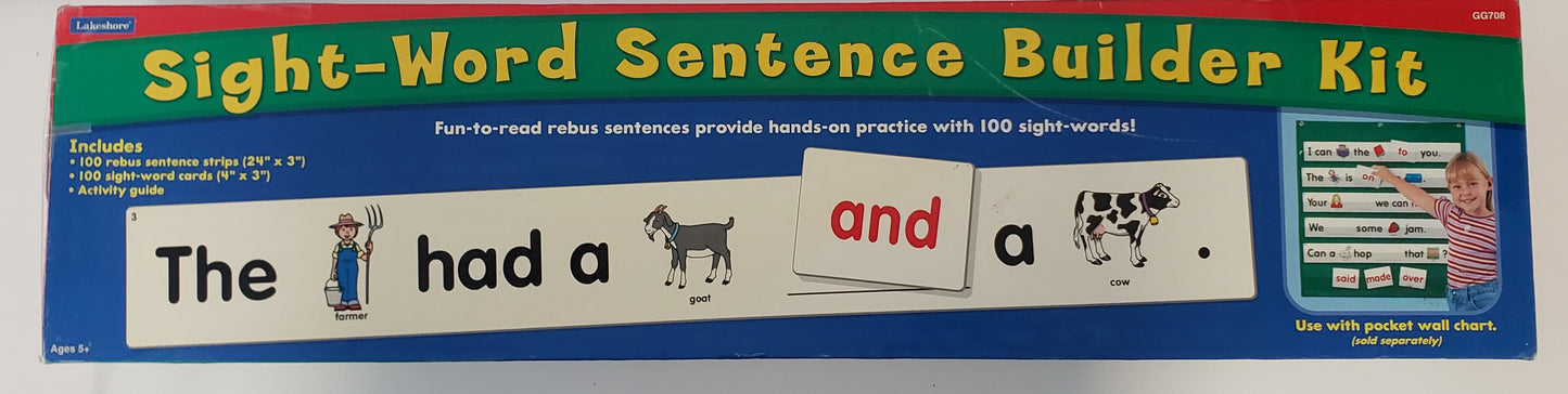 Lakeshore Classroom Sight-word Sentence Builder Kit with Pocket Wall Chart